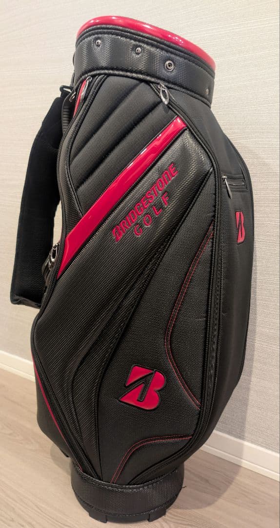 ブリヂストン キャディバッグ 軽量ベーシックモデル （黒/赤）