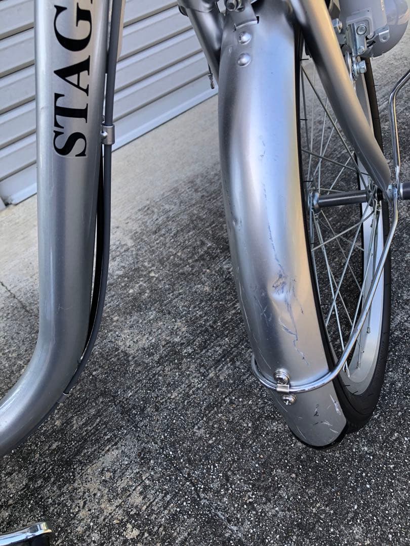 年末お値引き　引取り限定　レックス3輪シティサイクル グレー　20/16