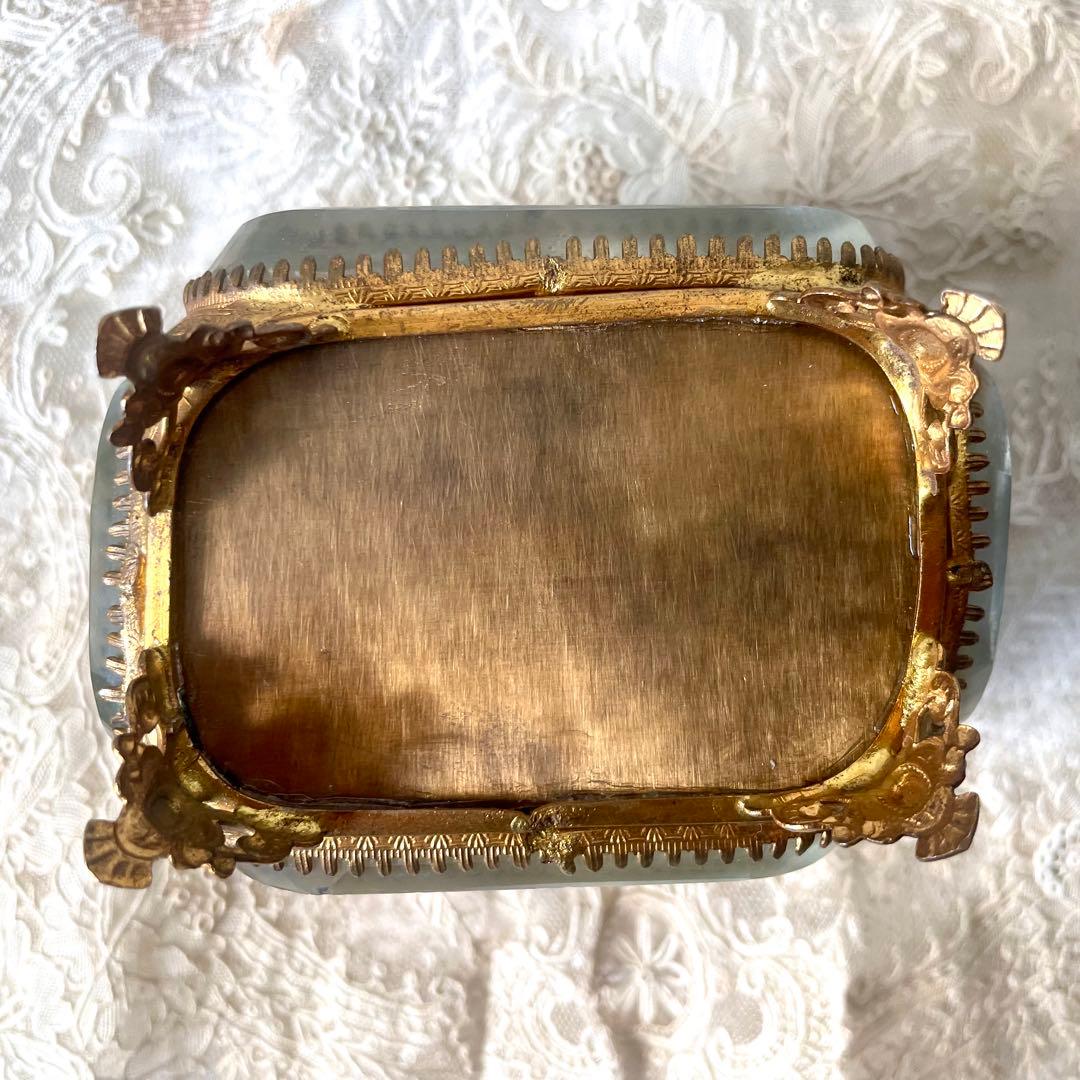 ベベルガラスジュエリーボックス　アクセサリーケース　フランスアンティーク