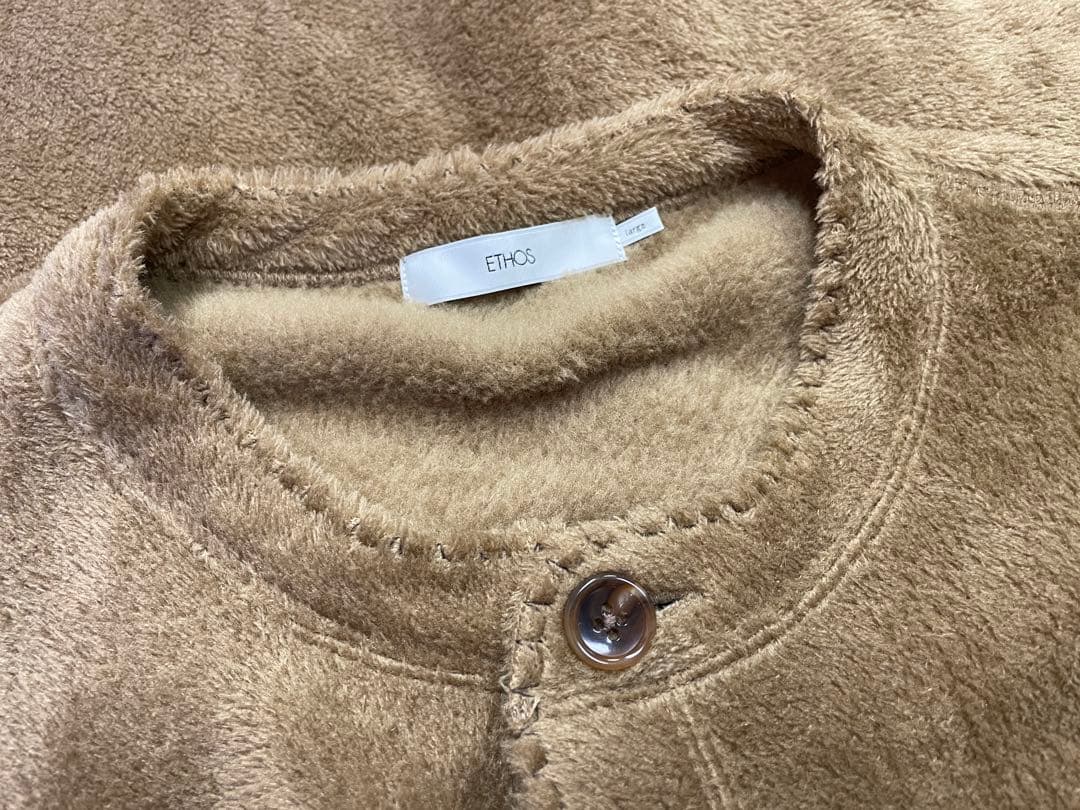 美品 ETHOS エトス Cardigan ボアカーディガン ファー ジャケット