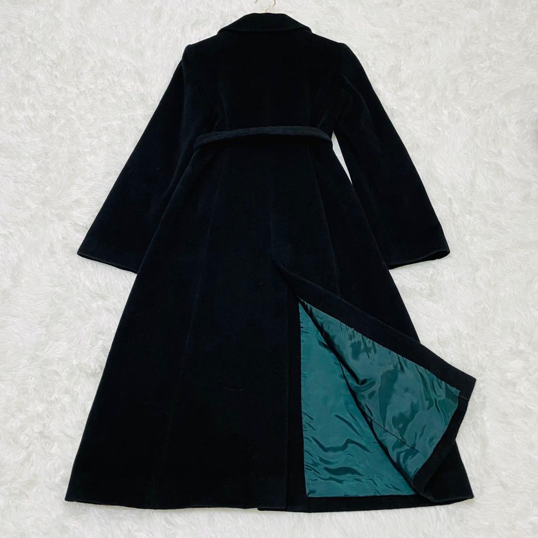 シビラ アンゴラ混ベルテッドコート ベルト付き M ブラック 日本製