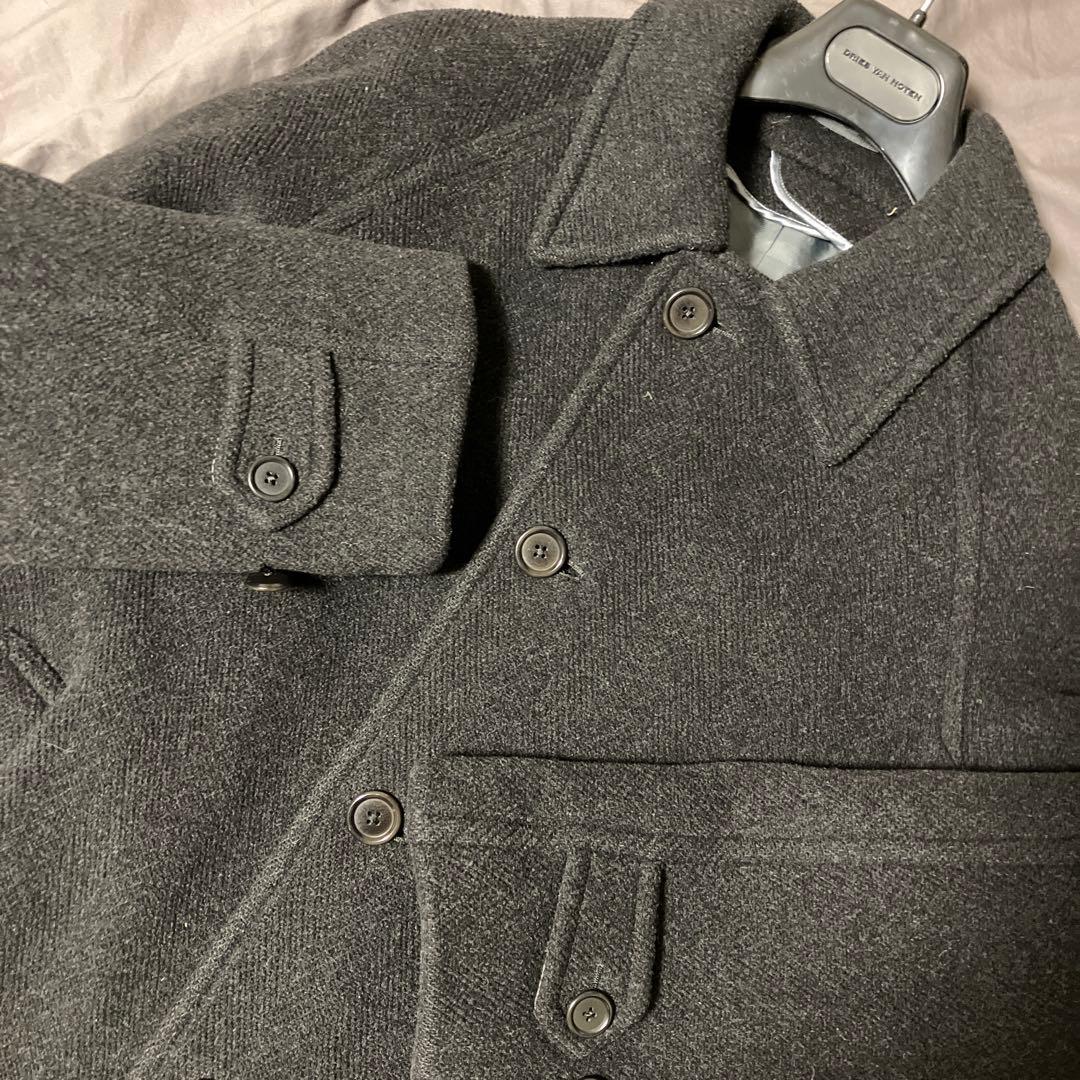 MOORBROOK製生地トゥモローランドバルマカーンコートチャコールグレー46