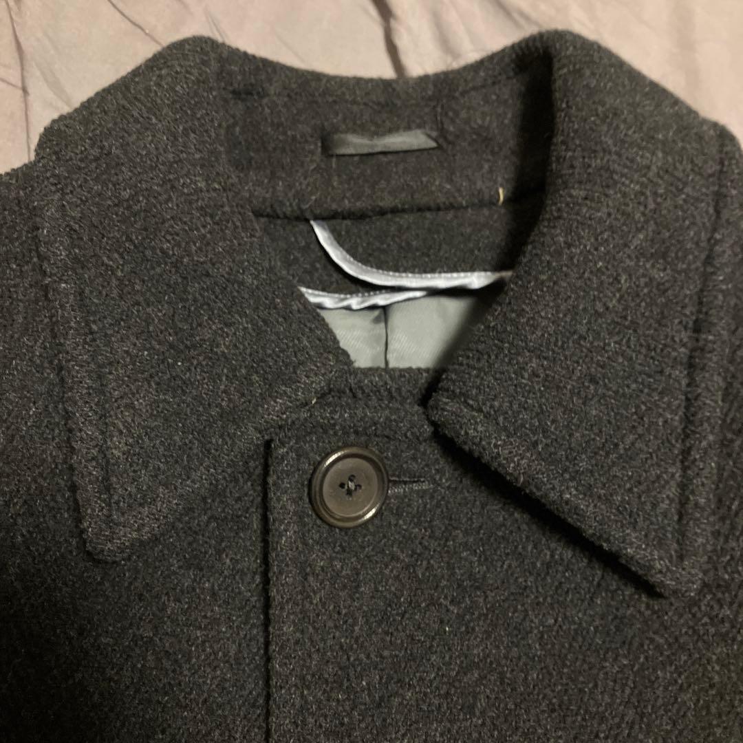 MOORBROOK製生地トゥモローランドバルマカーンコートチャコールグレー46