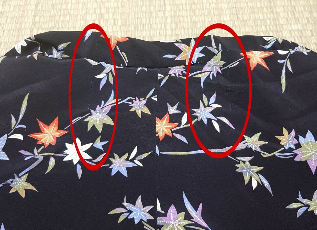 2260.子供着物 四つ身 バチ衿 紅葉 袷 色半衿付き 正絹 キッズ 七五三