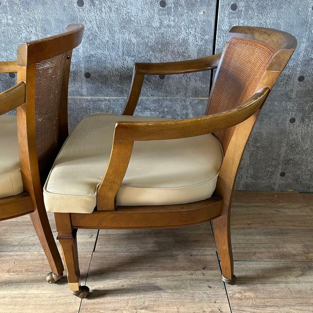 ꧁マルニ木工 maruni꧂地中海シリーズ キャスター付ダイニングチェア2脚