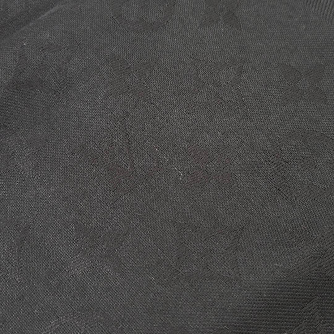 鑑定済】ルイ・ヴィトン モノグラム 大判ストール ブラック系 シルク