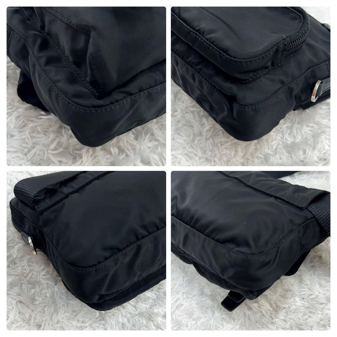 正規品✨極美品✨PRADAプラダ　ボディバッグ　ウエストポーチ　三角プレート　黒