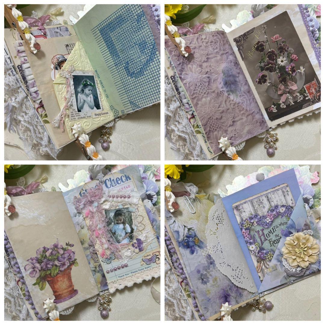 薔薇とレースのジャンクジャーナル・雑記帳　パンジー　For Ynu