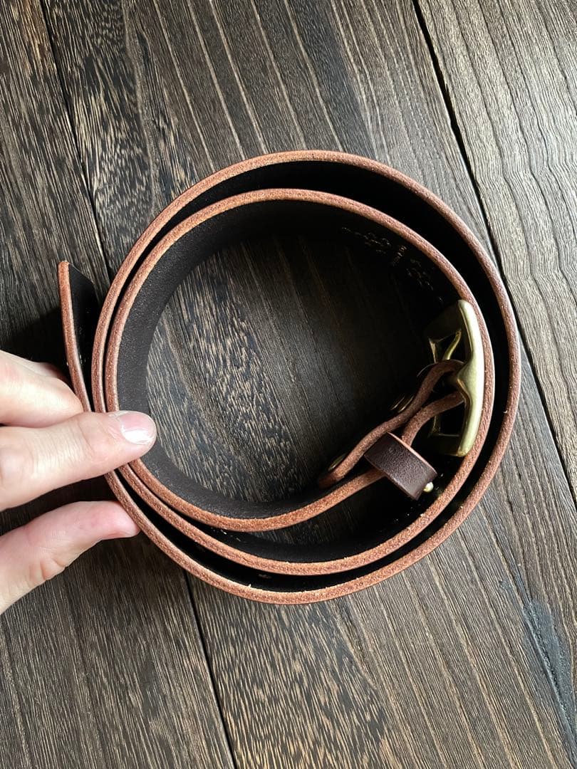 ディッキーズ874専用スタッズベルト ダークブラウン 真鍮 HTC CALEE