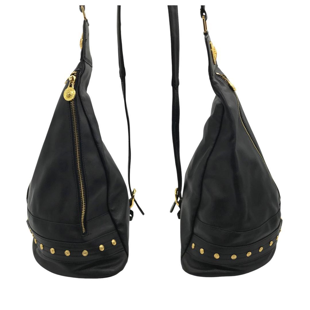 【美品】ヴェルサーチ サンバースト ショルダーバッグ ボディバッグ レザー