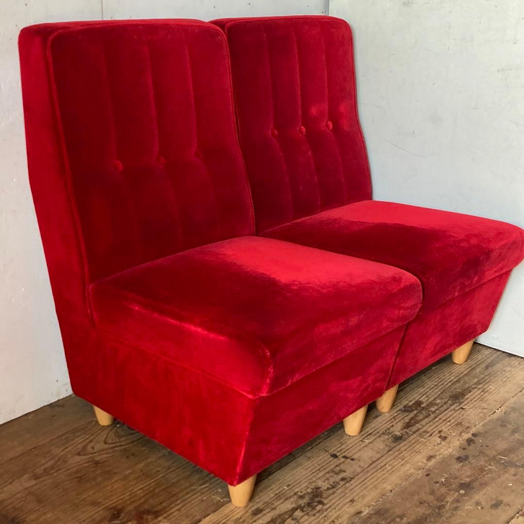 国産ヴィンテージ レトロ 喫茶店 1人掛け モケット ソファ 3