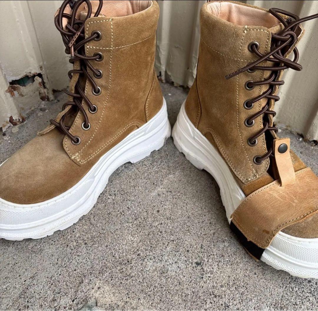 カワサキ ライディングスニーカー厚底 23.5cm ブラウン