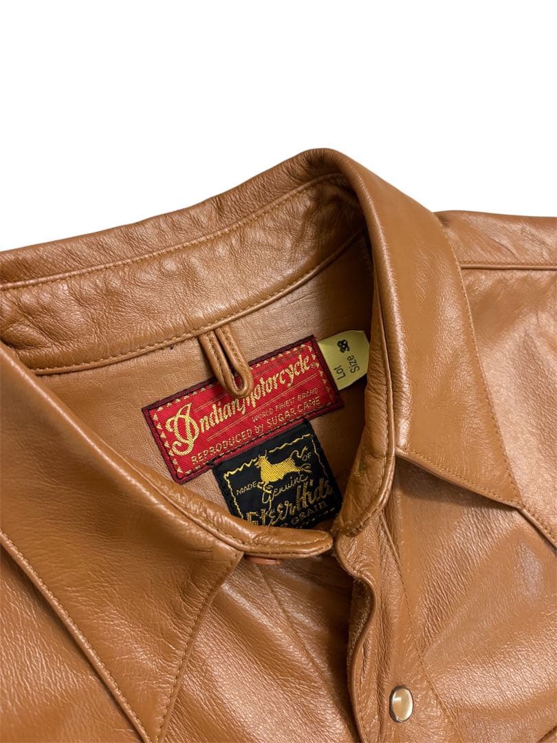 未使用級 希少 【Indian Motocycle】レザー ウエスタンシャツ - メルカリ