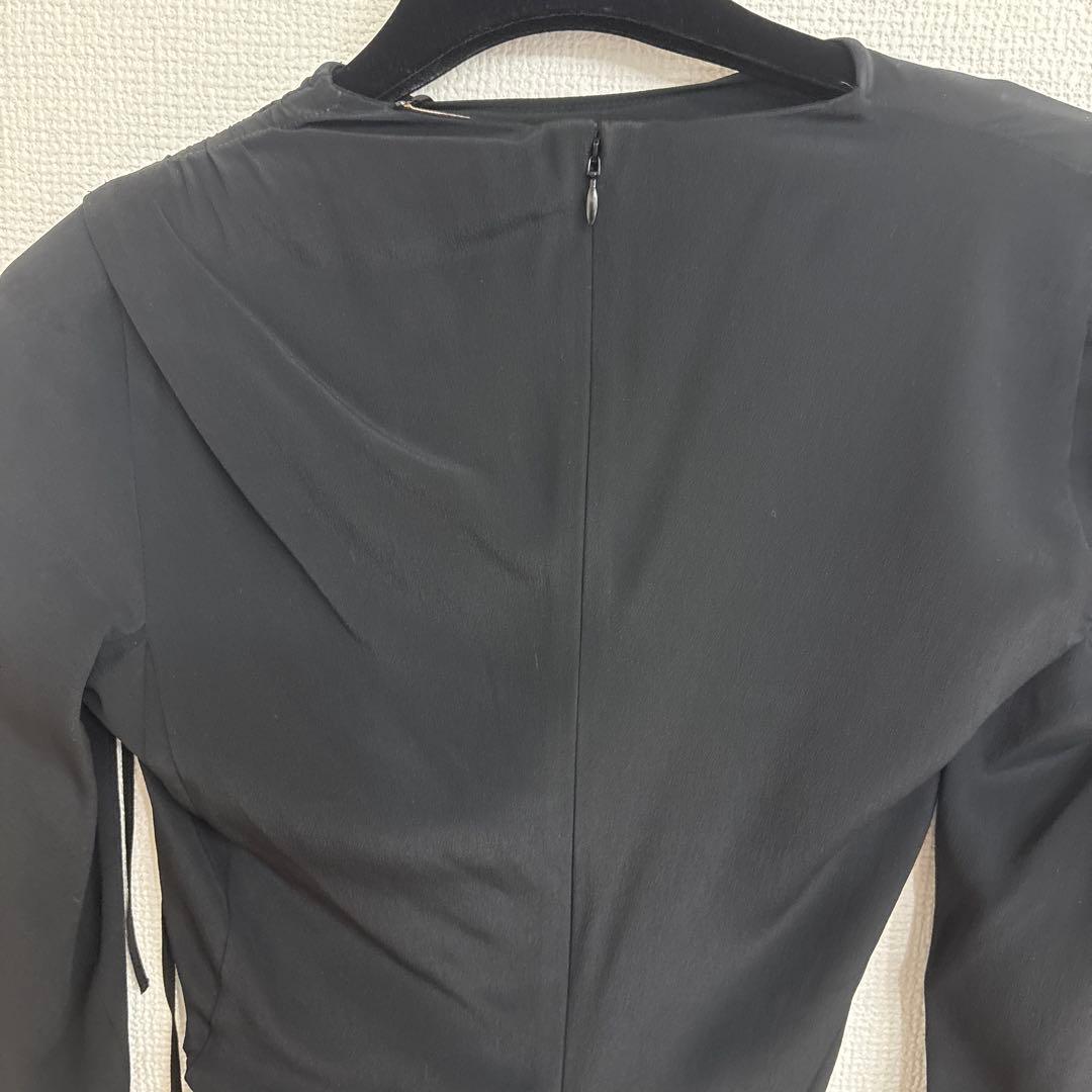 36 N°21 黒　ブラック　肩紐　パーティ　ロングドレス