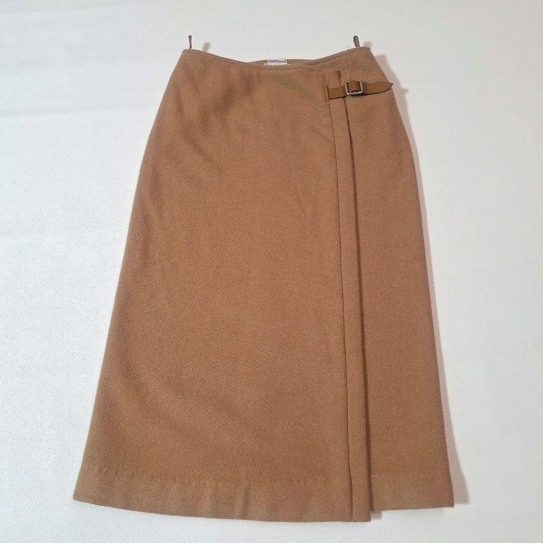 HERMES　マルジェラ期　キャメルヘア　アピベルト 【羊革】　巻きスカート