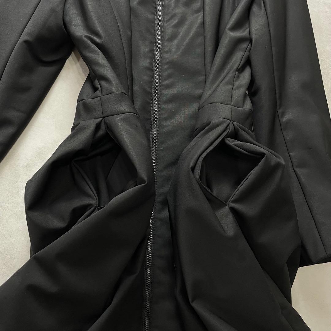 清楚✨ルネ ロングコート ダウンコート 黒 ビジュー 花 Aライン 38 M