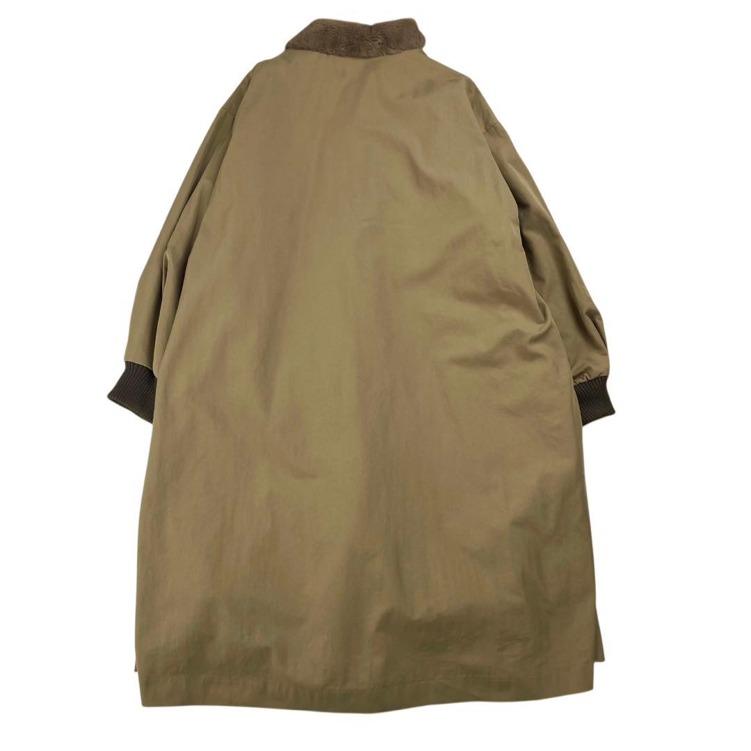 美品 ミズイロインド バックボアコート ベージュ