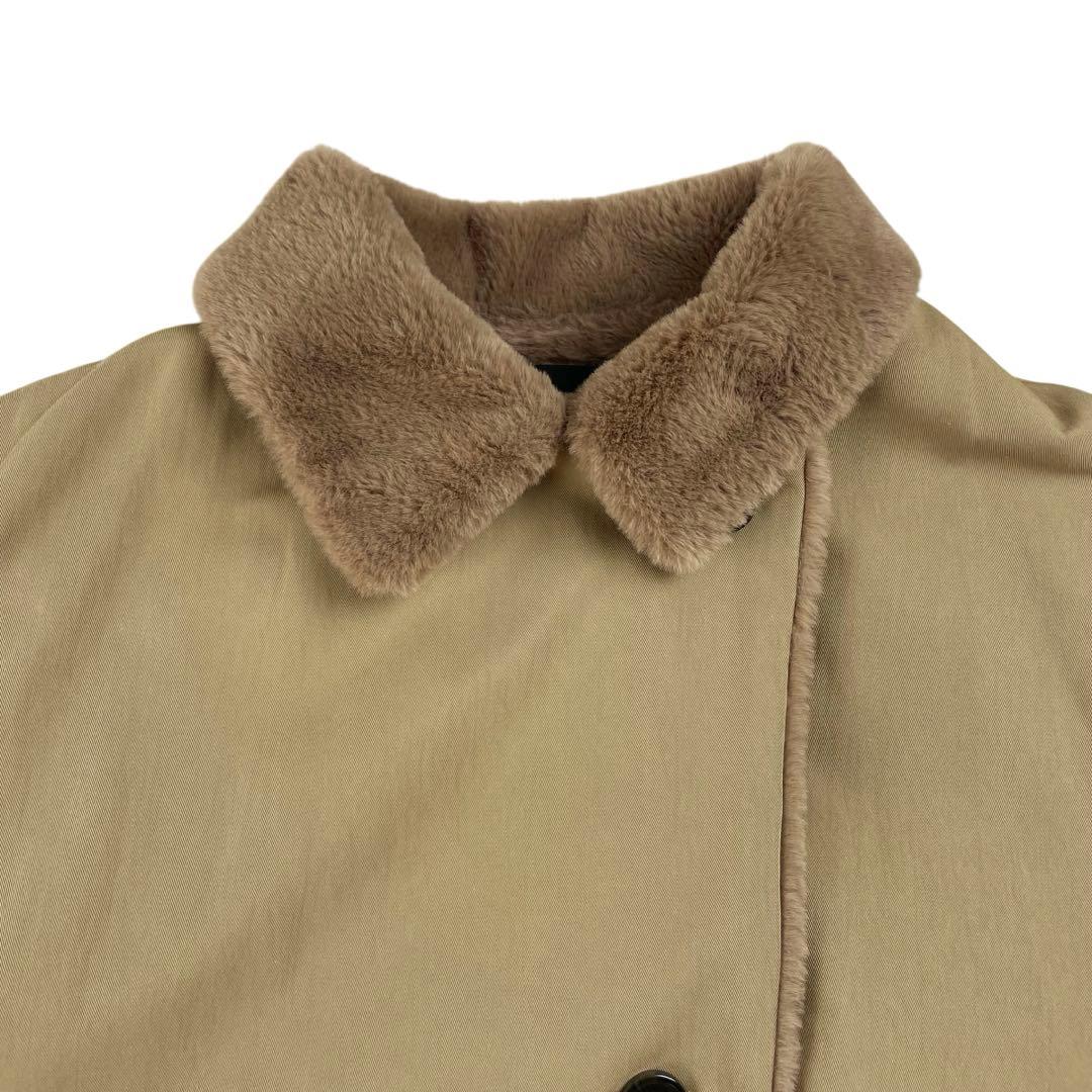 美品 ミズイロインド バックボアコート ベージュ