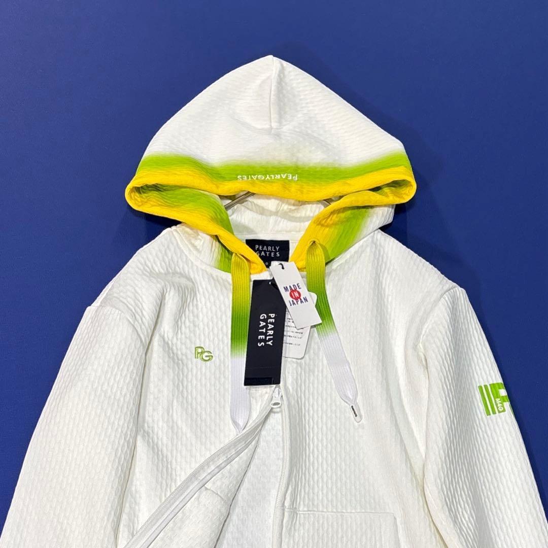 未使用　パーリーゲイツ　0/S ダブルジップ　グラデーションパーカー　ホワイト