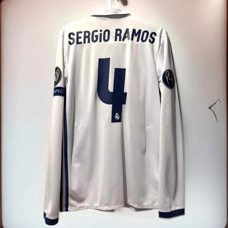 16-17 リアル・マドリード セリオ・ラモス 長袖 シャツ 4番