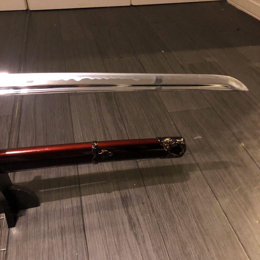 高級居合刀　高級模造刀　樋入刀身　朱拵え　合金刀身