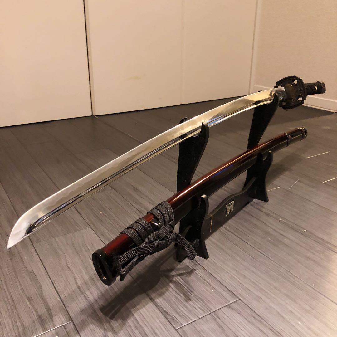 高級居合刀　高級模造刀　樋入刀身　朱拵え　合金刀身