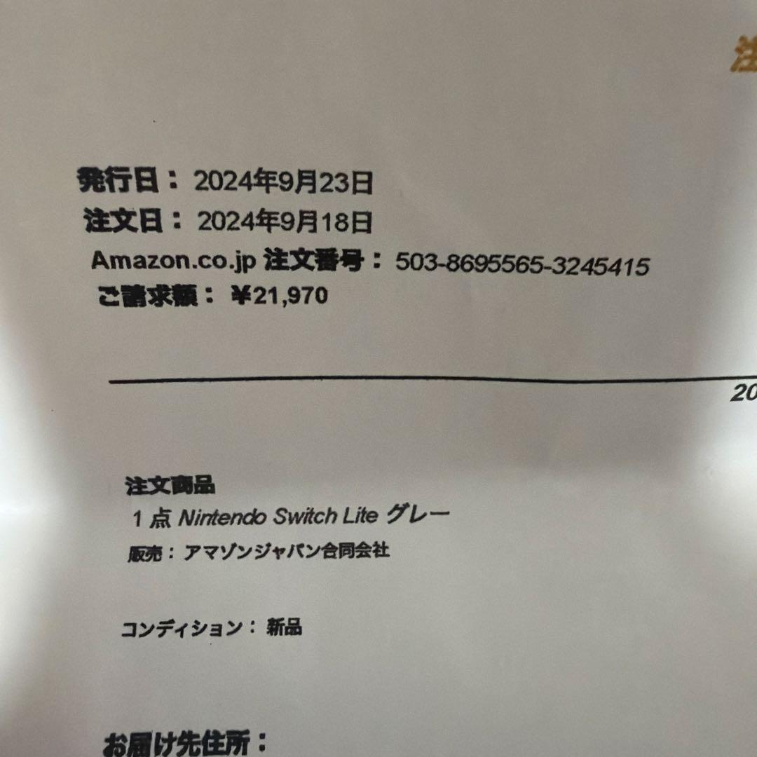 2024年製Nintendo Switch lite スイッチライト　本体