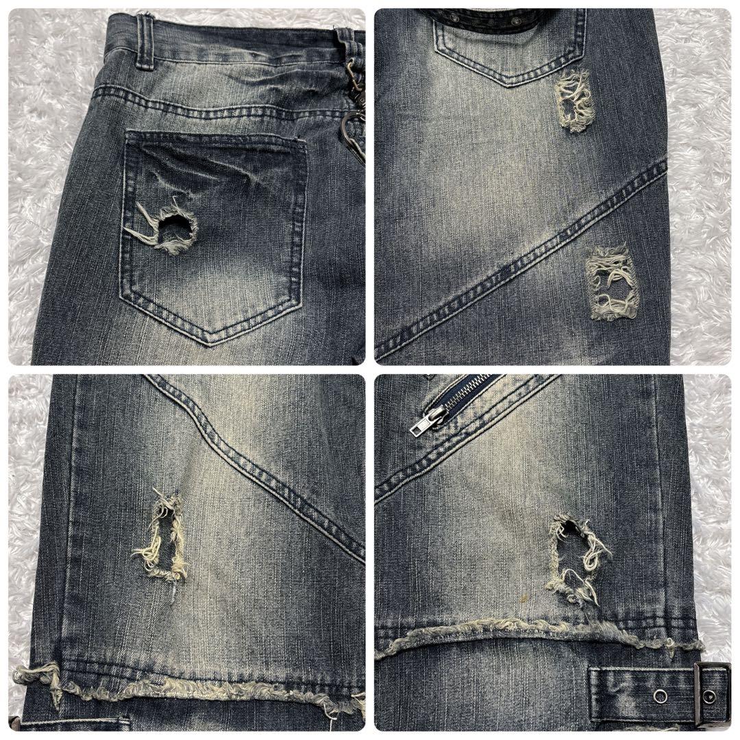 パンツ 00s archive gimmick flared denim Y2K XL