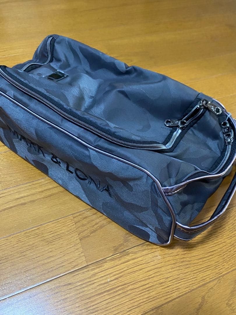 新品 MARK&LONA グレー 迷彩 シューズケース バッグ マーク&ロナ 靴