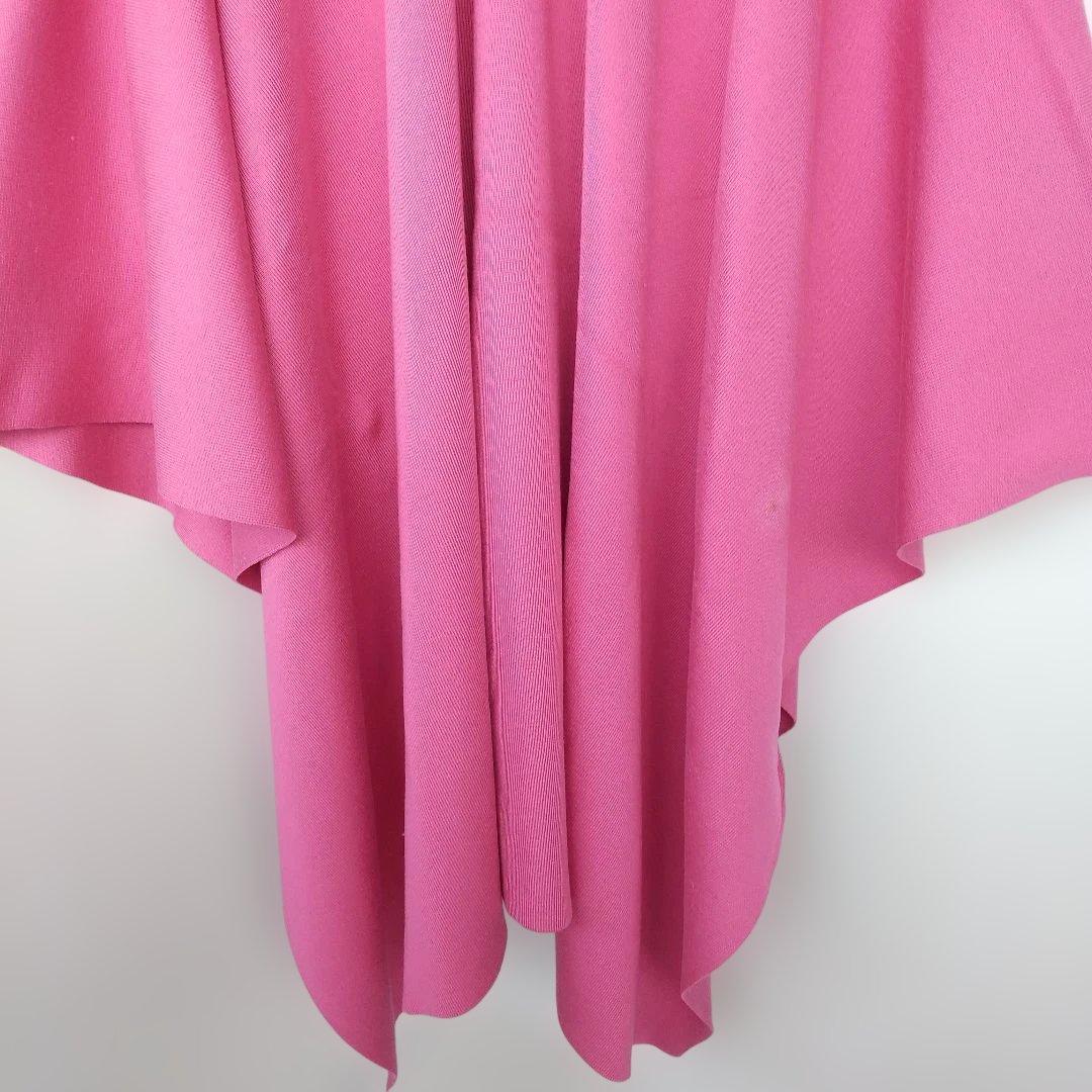 Nina Ricci 100%シルクニットロングケープコート マゼンタ ピンク