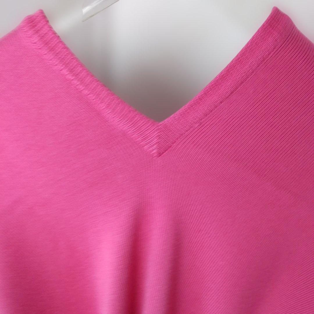 Nina Ricci 100%シルクニットロングケープコート マゼンタ ピンク