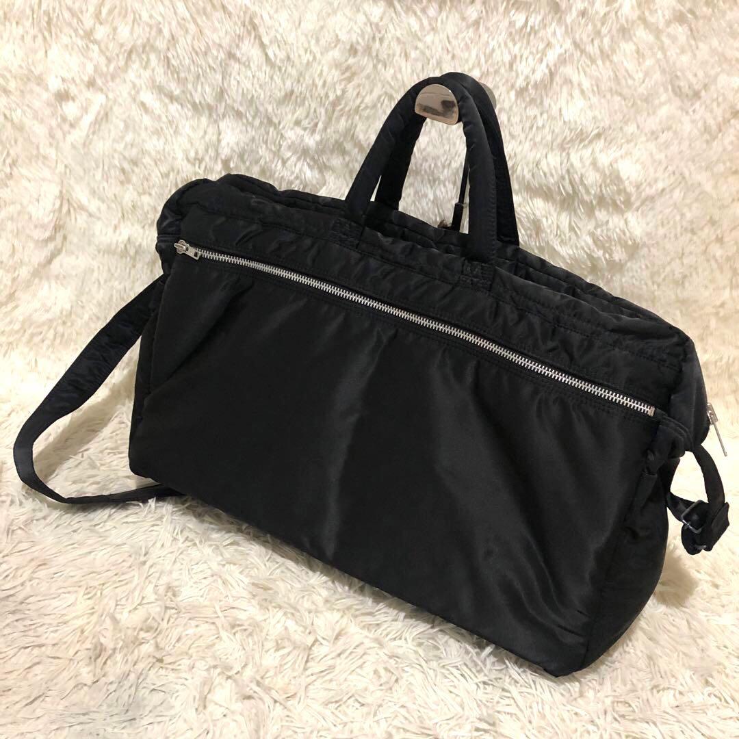 未使用☆ポーター タンカー 2WAY ボストンバッグ ショルダーバッグ ブラック