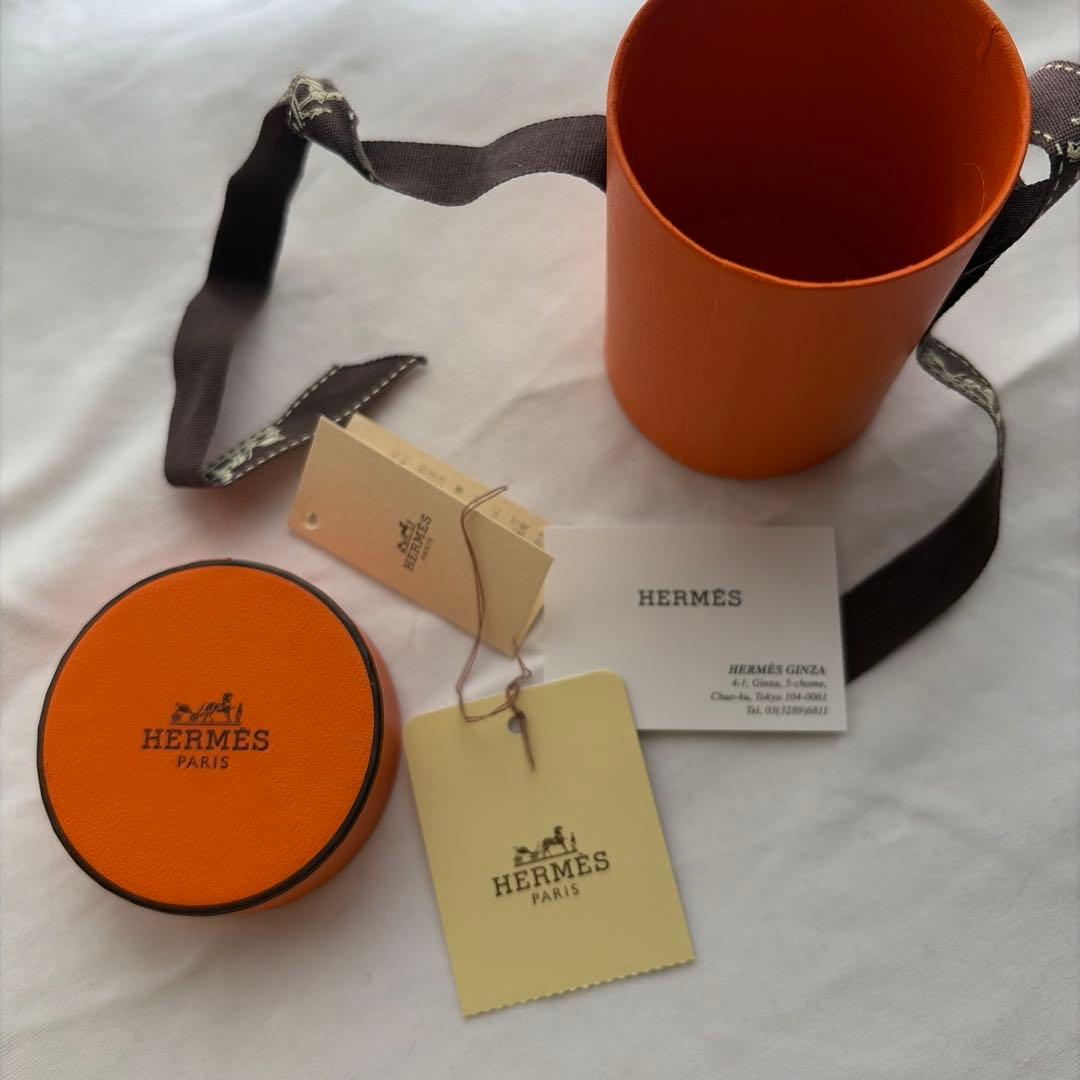 HERMES ツイリー　オレンジ系　馬柄