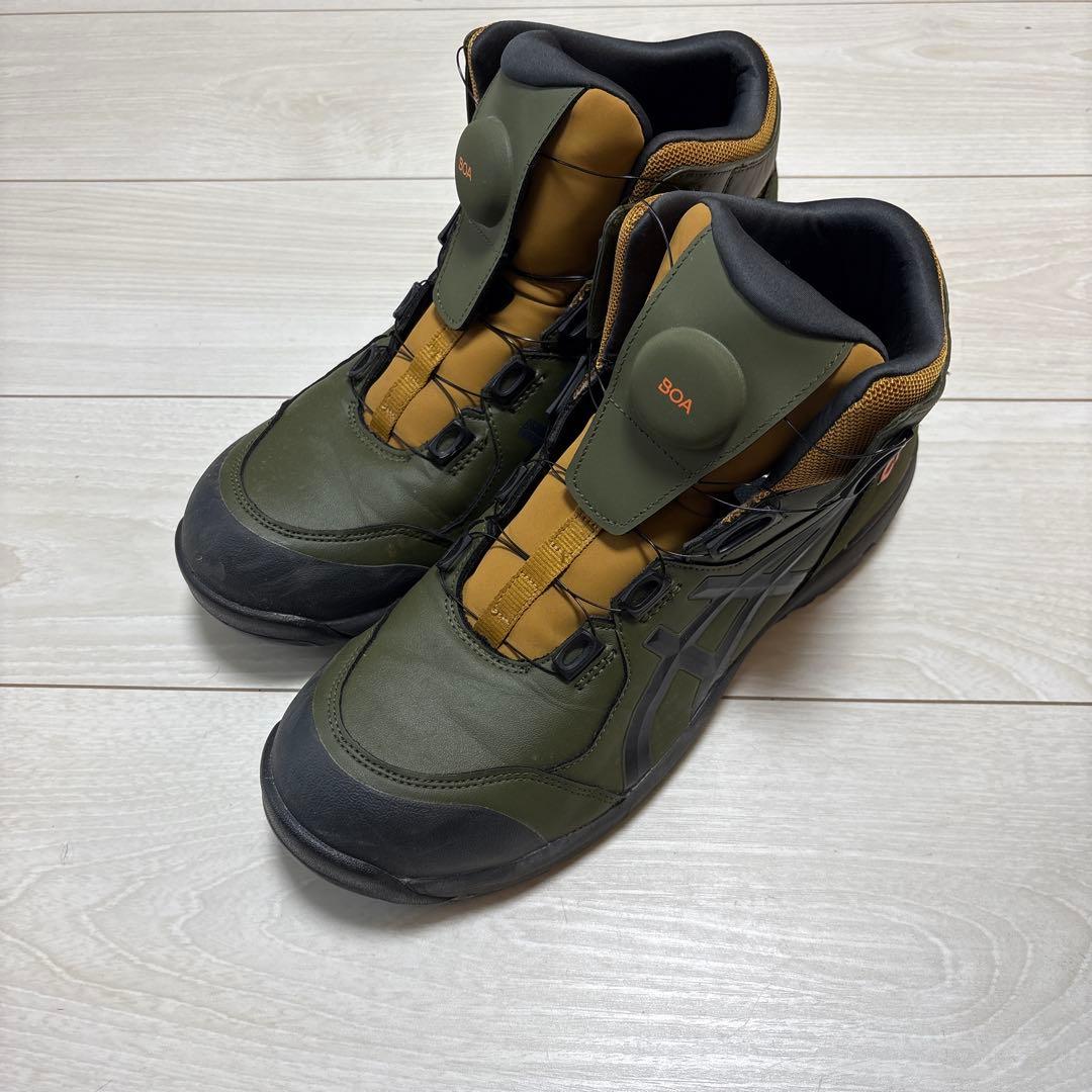 BOAシステム搭載 オリーブグリーン安全靴　アシックス