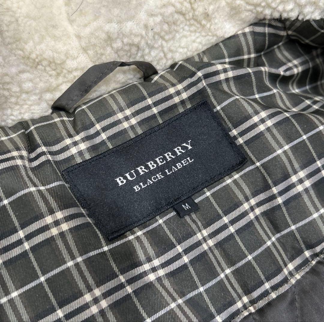 BURBERRY BLACK LABEL モッズコート　M タヌキファー　カーキ