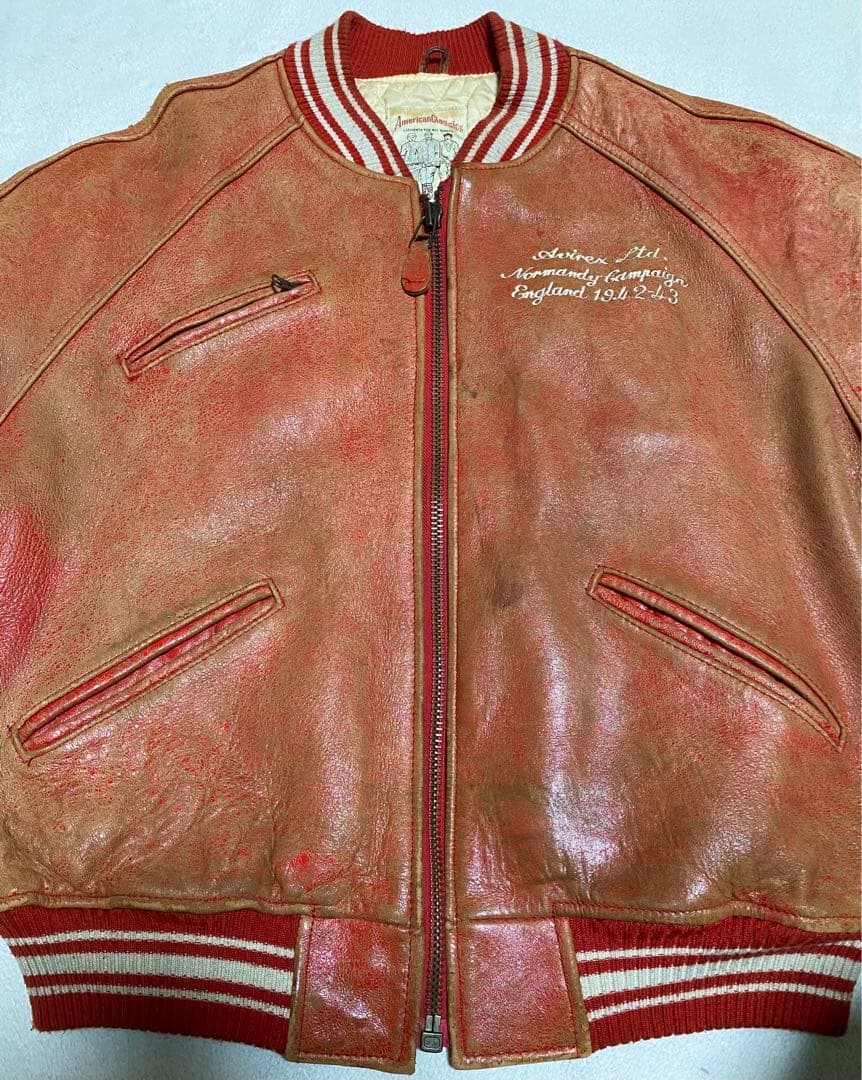 AVIREX アヴィレックス　スタジャン　レザージャケット　ビンテージ加工品