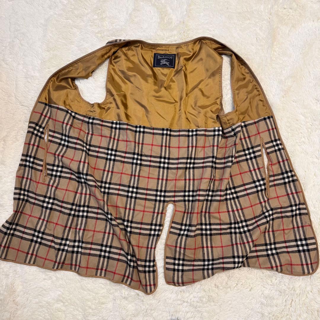バーバリー　ステンカラーコート　ライナー付　裏ノバチェック 大きめ　XL