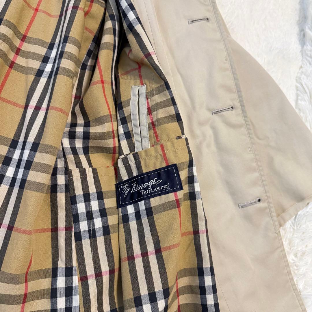 バーバリー　ステンカラーコート　ライナー付　裏ノバチェック 大きめ　XL