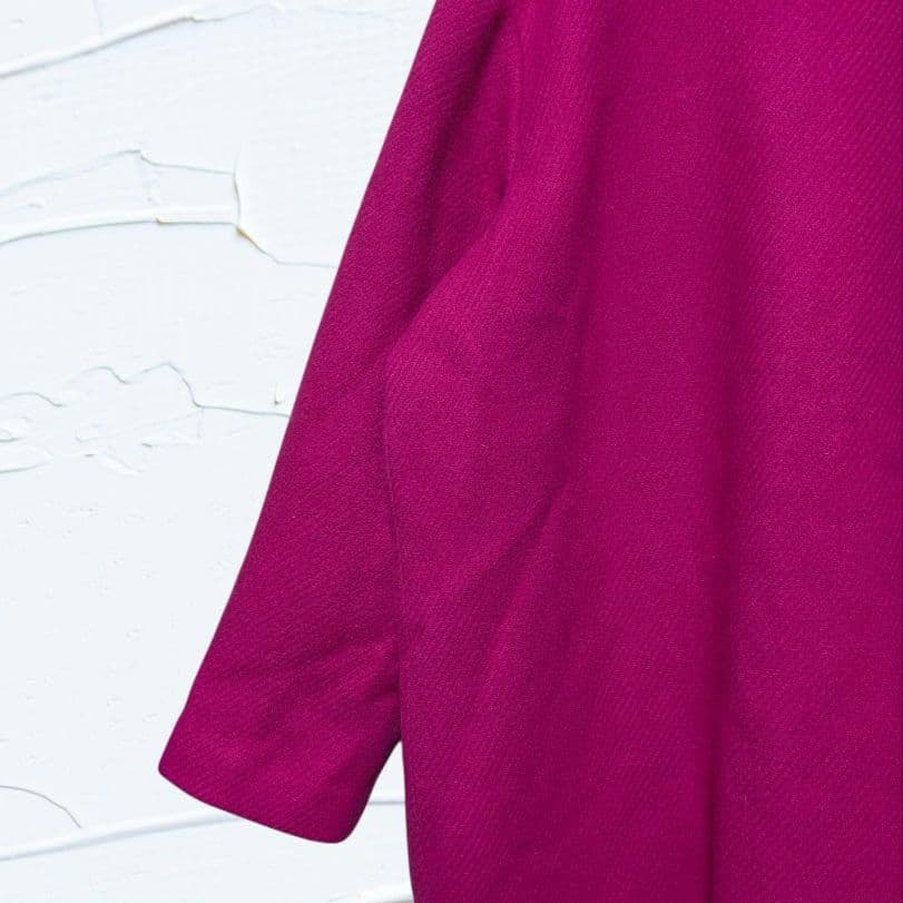 ❤新品❤AS KNOW AS大きいサイズ15号ウール混 丸首ジップコート濃ピンク