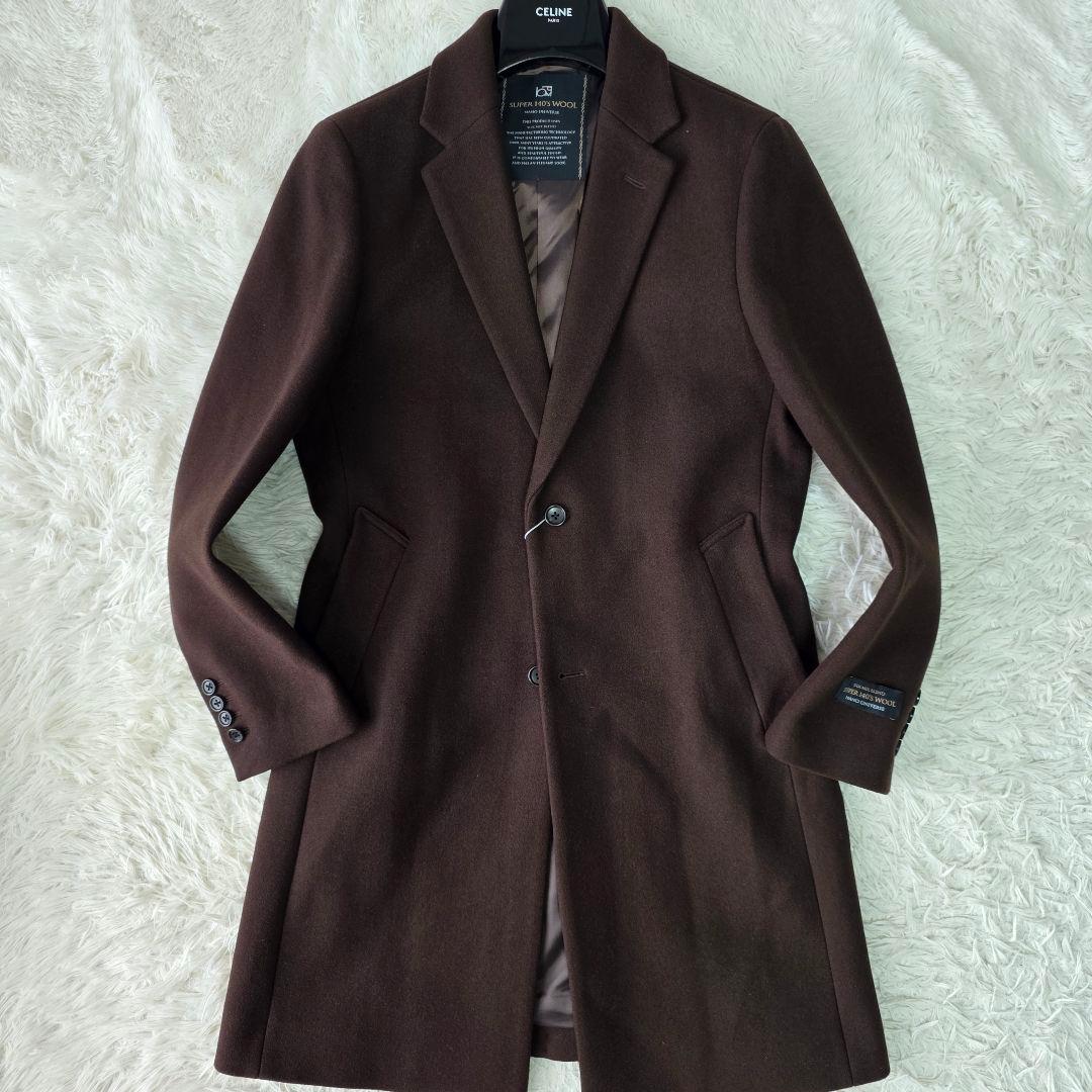 【定価¥39,600-】未使用 ナノユニバース チェスターコート ブラウン系 S