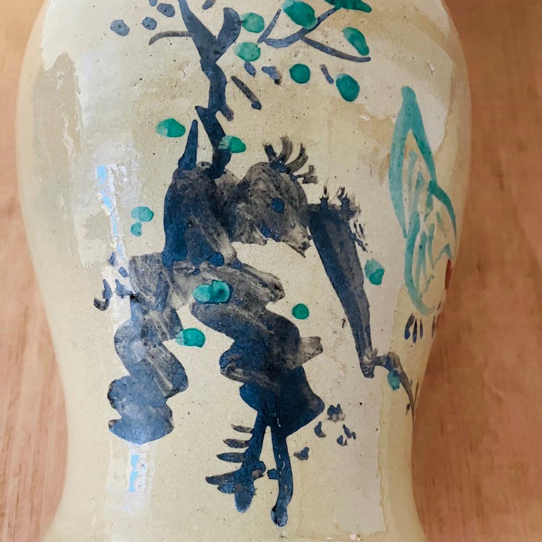 希少) 壺屋焼 小橋川仁王 花瓶 鶏 沖縄 民藝 柳宗悦 やちむん