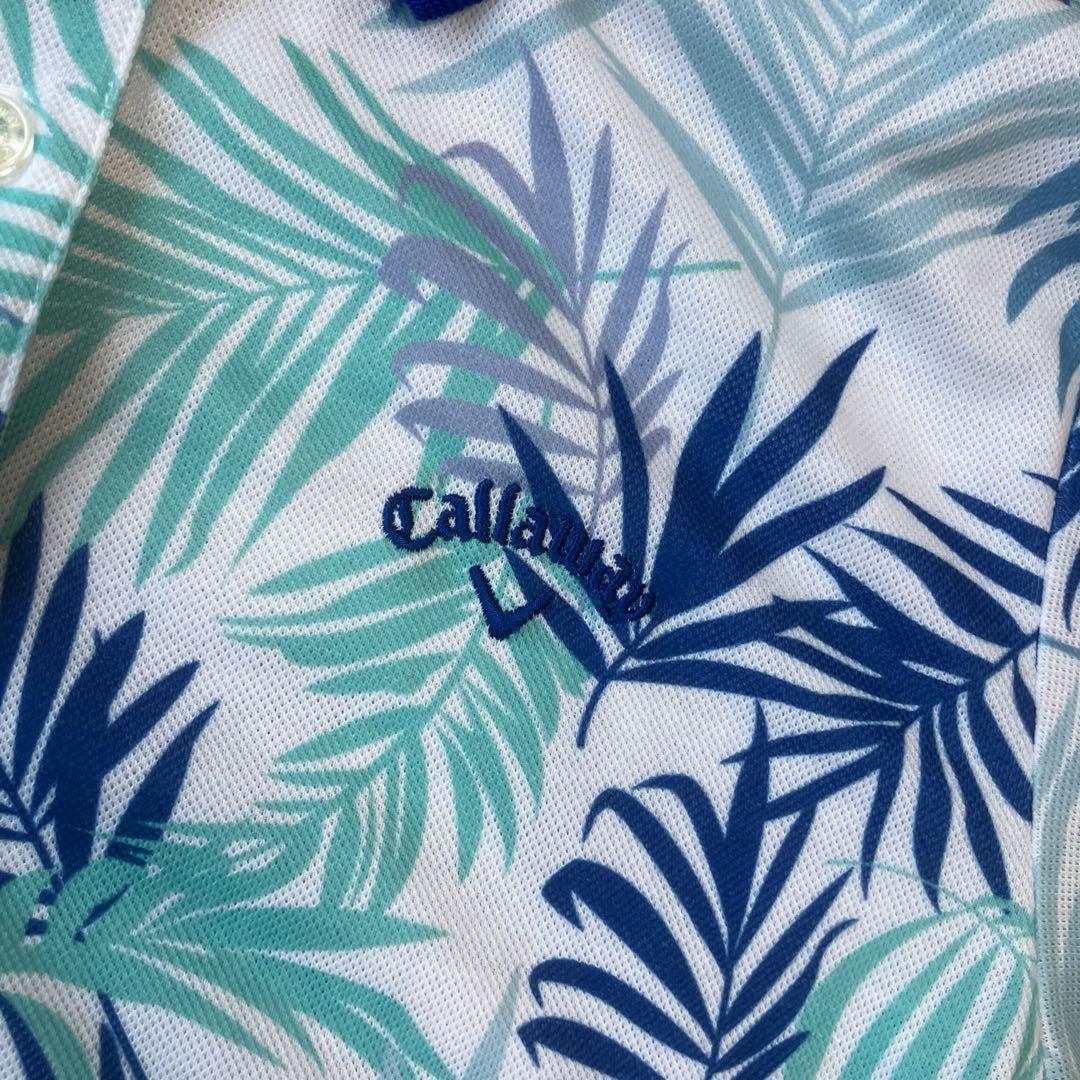 極美品キャロウェイゴルフポロシャツマルチカラーブランドロゴ刺繍