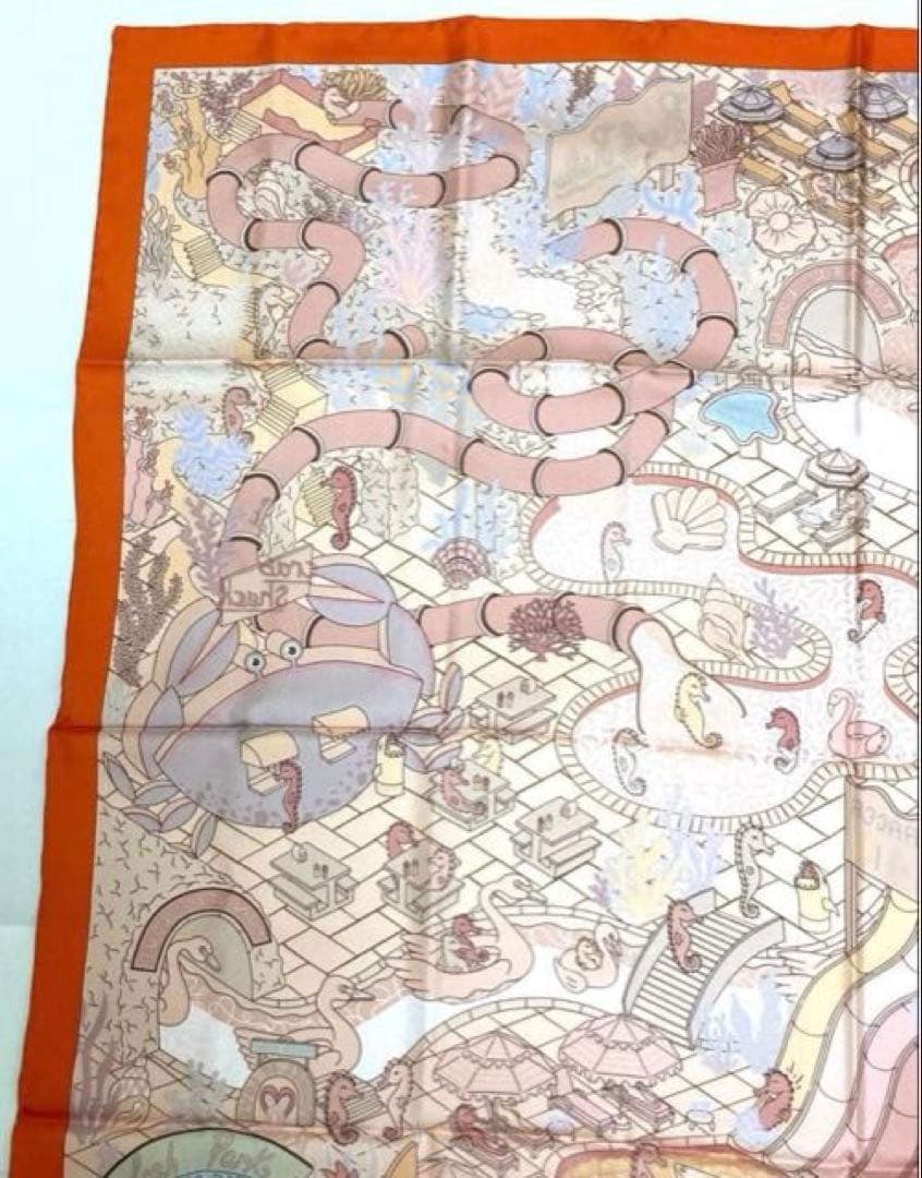 HERMES エルメス　スカーフ　カレ90 ダブルフェイス　正規品　オレンジ