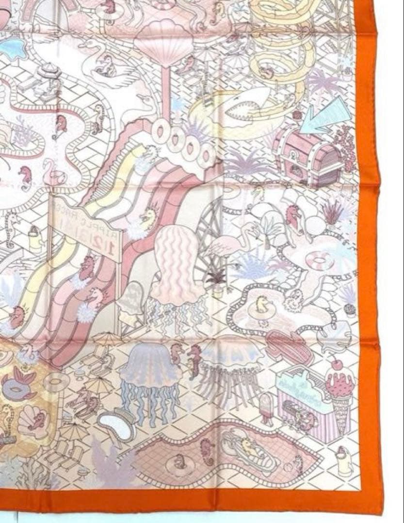 HERMES エルメス　スカーフ　カレ90 ダブルフェイス　正規品　オレンジ