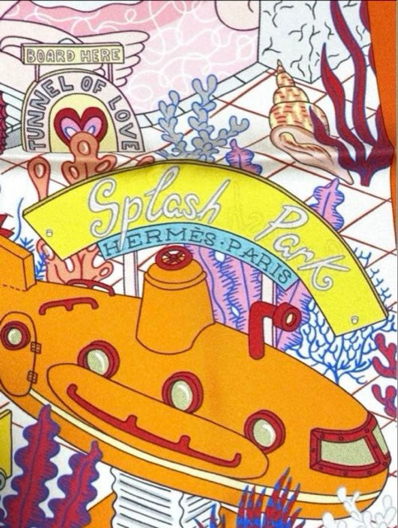 HERMES エルメス　スカーフ　カレ90 ダブルフェイス　正規品　オレンジ