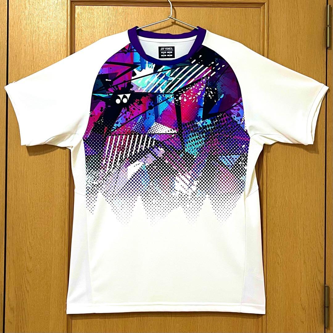 YONEX ゲームシャツ 15143 ユニL ホワイト／パープル 日本代表モデル