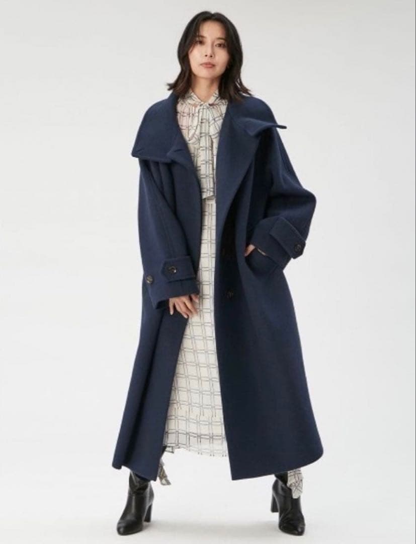 FRAY I.D タックバルマカンコート ネイビー