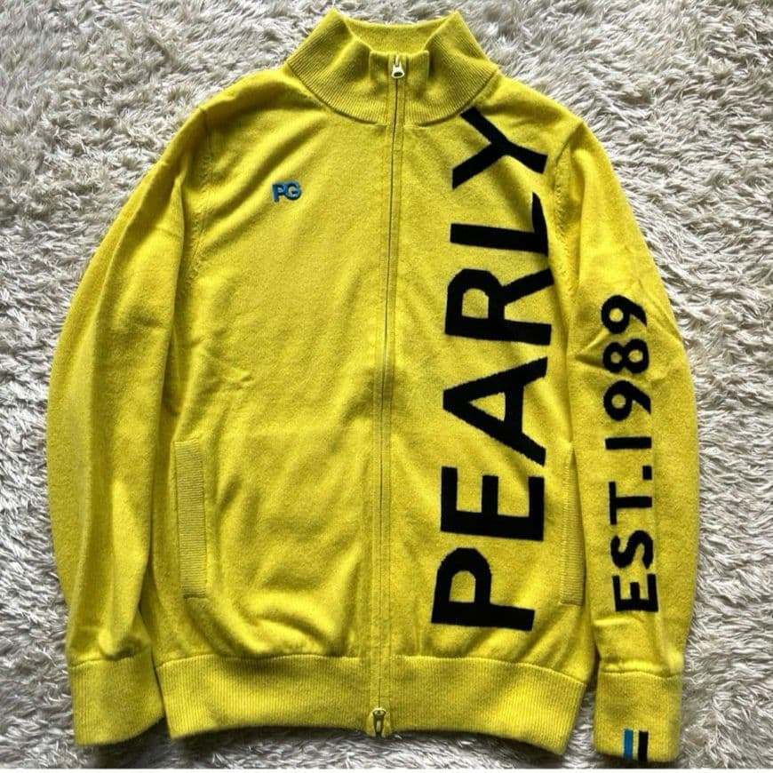 パーリーゲイツ　カシミヤ100%　ダブルジップアップ　ニット　ゴルフウェア