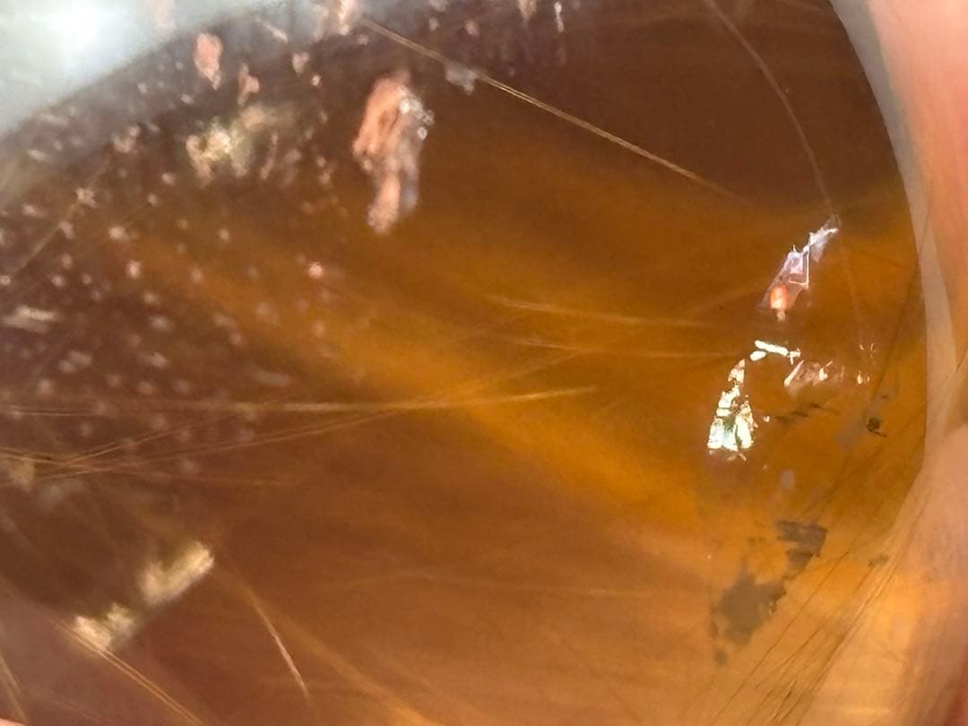 《水跡空洞×白い内包物入り＊ゴールドルチル＆スモーキースフィア》