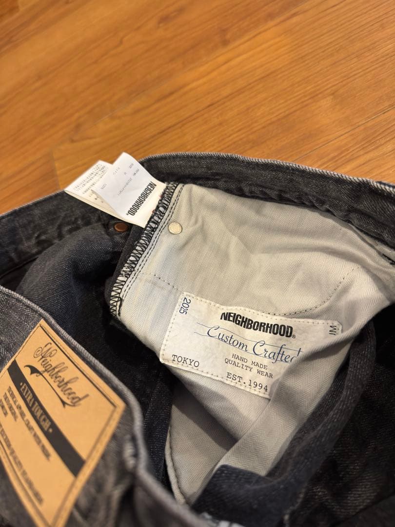 【美品】NEIGHBORHOOD ブラックデニム スリムストレートMサイズ
